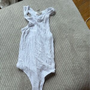 Bozzolo White Ribbed Knit Top